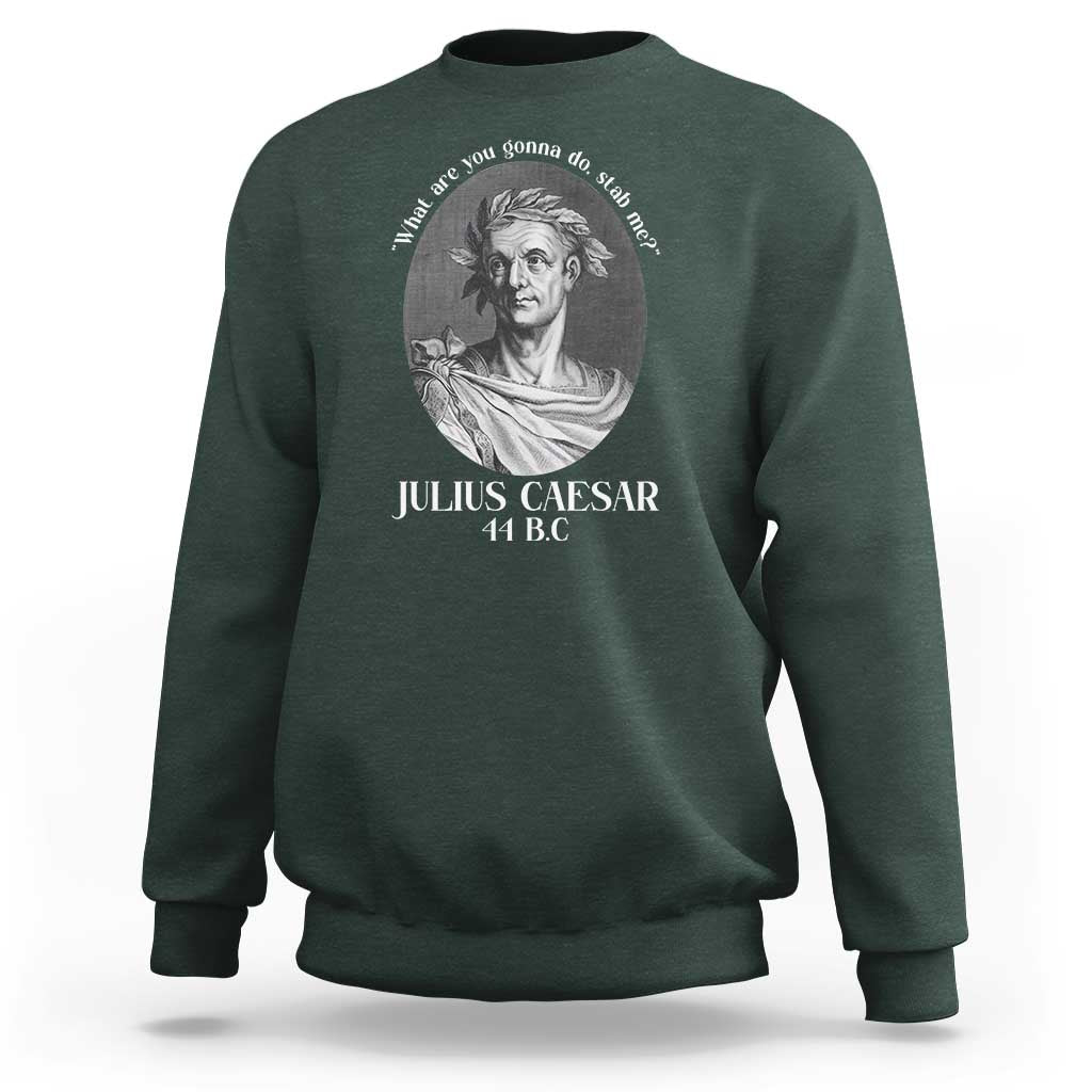 Funny Julius Caesar Sweatshirt What Are You Gonna Do Stab Me Roman History - Wonder Print Shop