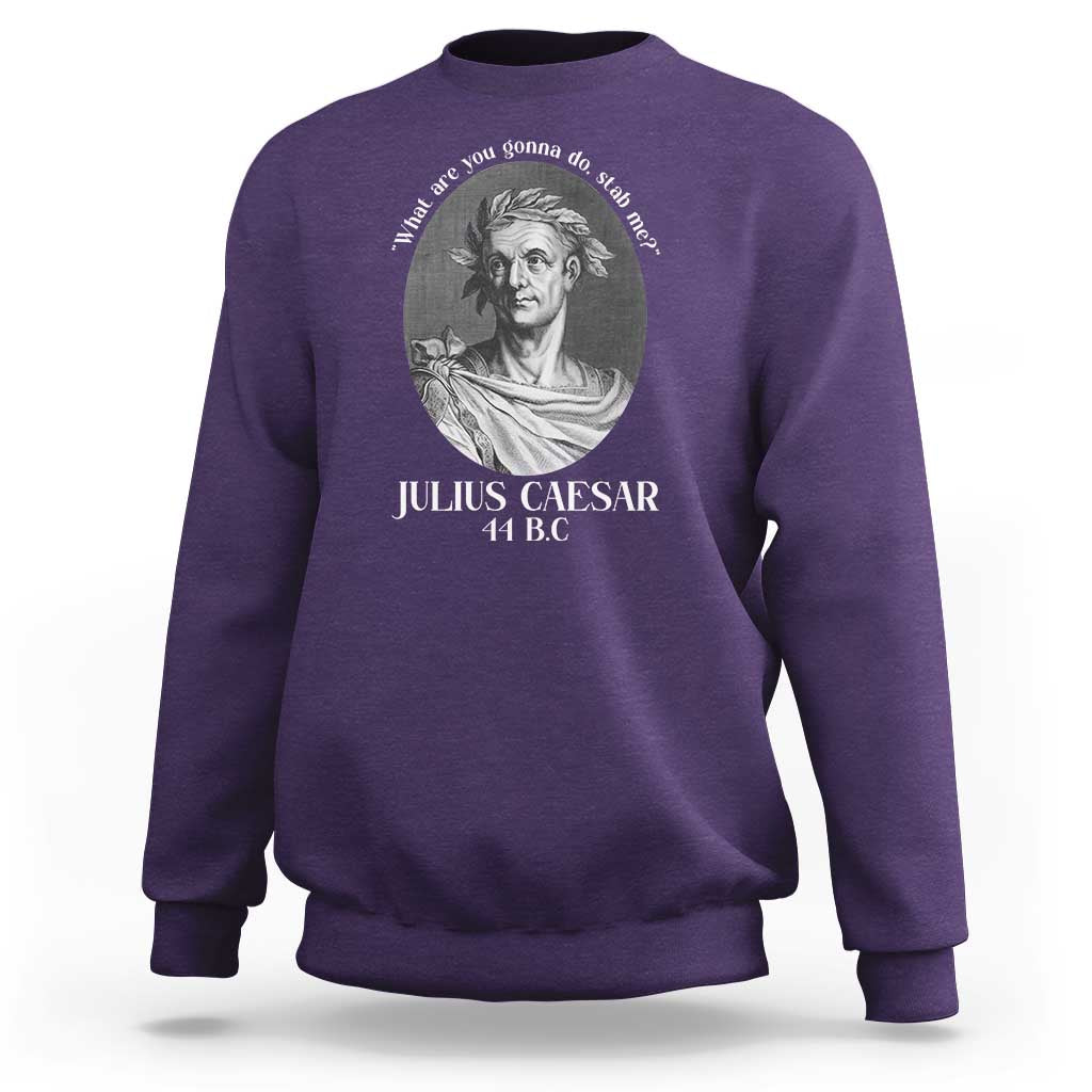 Funny Julius Caesar Sweatshirt What Are You Gonna Do Stab Me Roman History - Wonder Print Shop