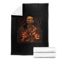 Funny Halloween Zombie Tung Tung Sahur Throw Blanket Italian Brainrot Meme - Wonder Print Shop
