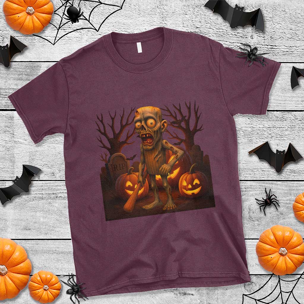 Funny Halloween Zombie Tung Tung Sahur T Shirt Italian Brainrot Meme - Wonder Print Shop