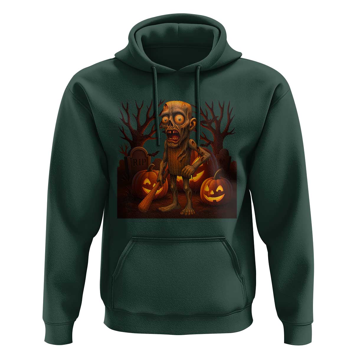 Funny Halloween Zombie Tung Tung Sahur Hoodie Italian Brainrot Meme - Wonder Print Shop