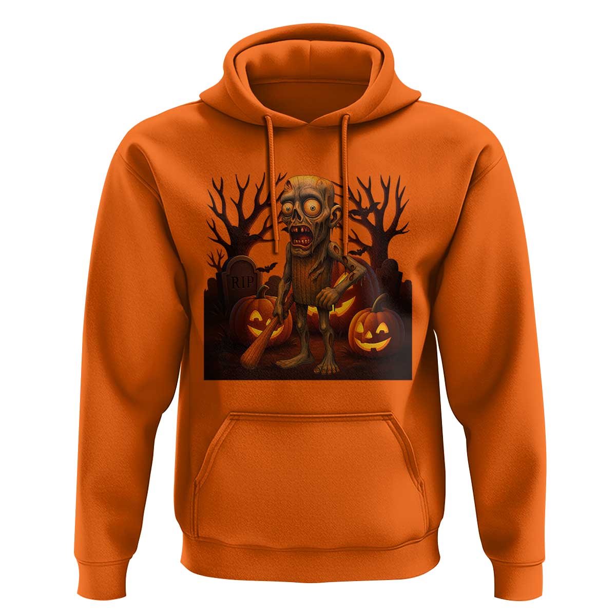 Funny Halloween Zombie Tung Tung Sahur Hoodie Italian Brainrot Meme - Wonder Print Shop
