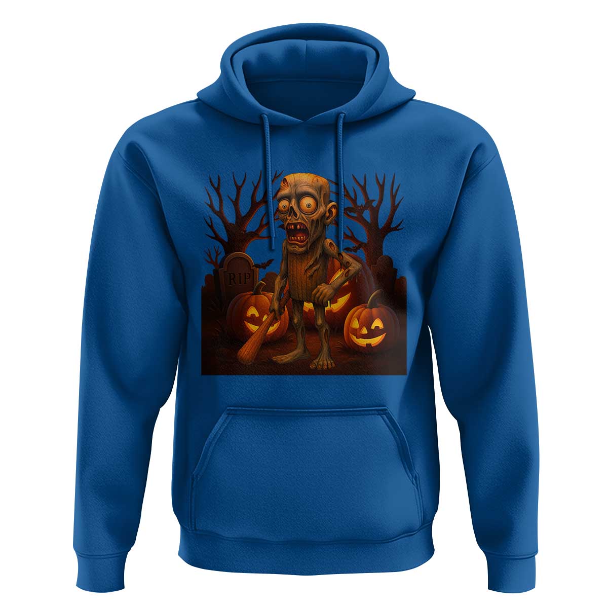 Funny Halloween Zombie Tung Tung Sahur Hoodie Italian Brainrot Meme - Wonder Print Shop