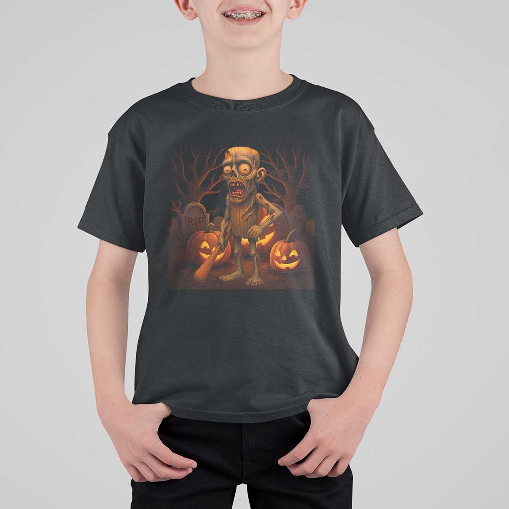 Funny Halloween Zombie Tung Tung Sahur T Shirt For Kid Italian Brainrot Meme - Wonder Print Shop