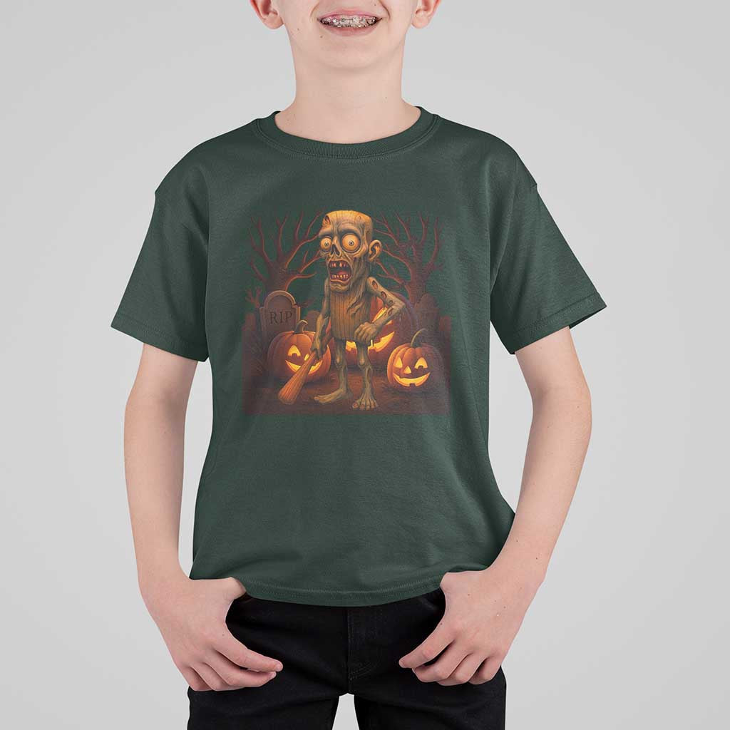 Funny Halloween Zombie Tung Tung Sahur T Shirt For Kid Italian Brainrot Meme - Wonder Print Shop