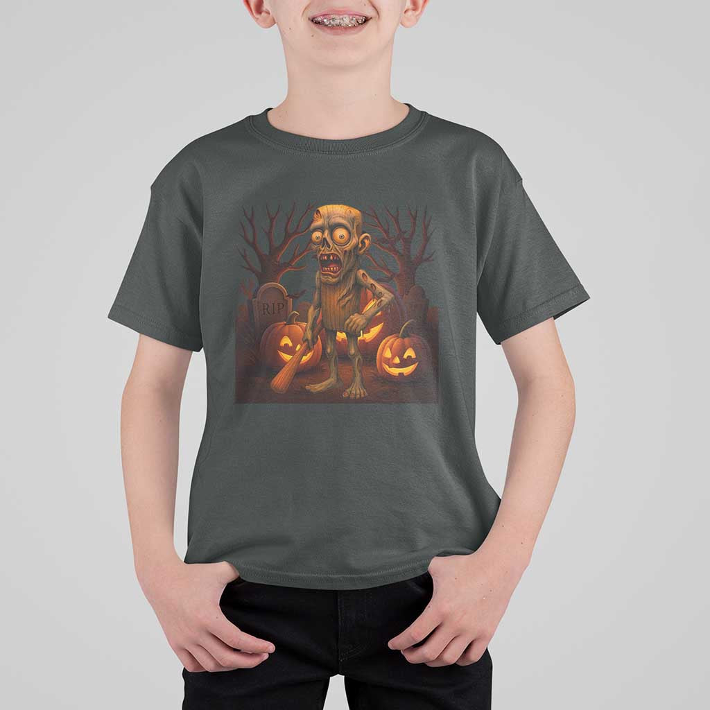 Funny Halloween Zombie Tung Tung Sahur T Shirt For Kid Italian Brainrot Meme - Wonder Print Shop