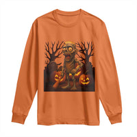Funny Halloween Zombie Tung Tung Sahur Long Sleeve Shirt Italian Brainrot Meme - Wonder Print Shop