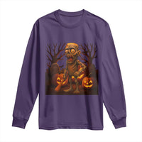 Funny Halloween Zombie Tung Tung Sahur Long Sleeve Shirt Italian Brainrot Meme - Wonder Print Shop