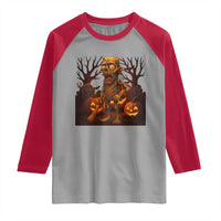 Funny Halloween Zombie Tung Tung Sahur Raglan Shirt Italian Brainrot Meme - Wonder Print Shop