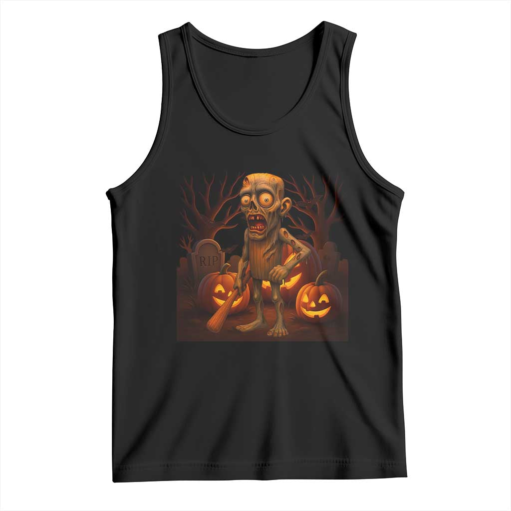 Funny Halloween Zombie Tung Tung Sahur Tank Top Italian Brainrot Meme - Wonder Print Shop