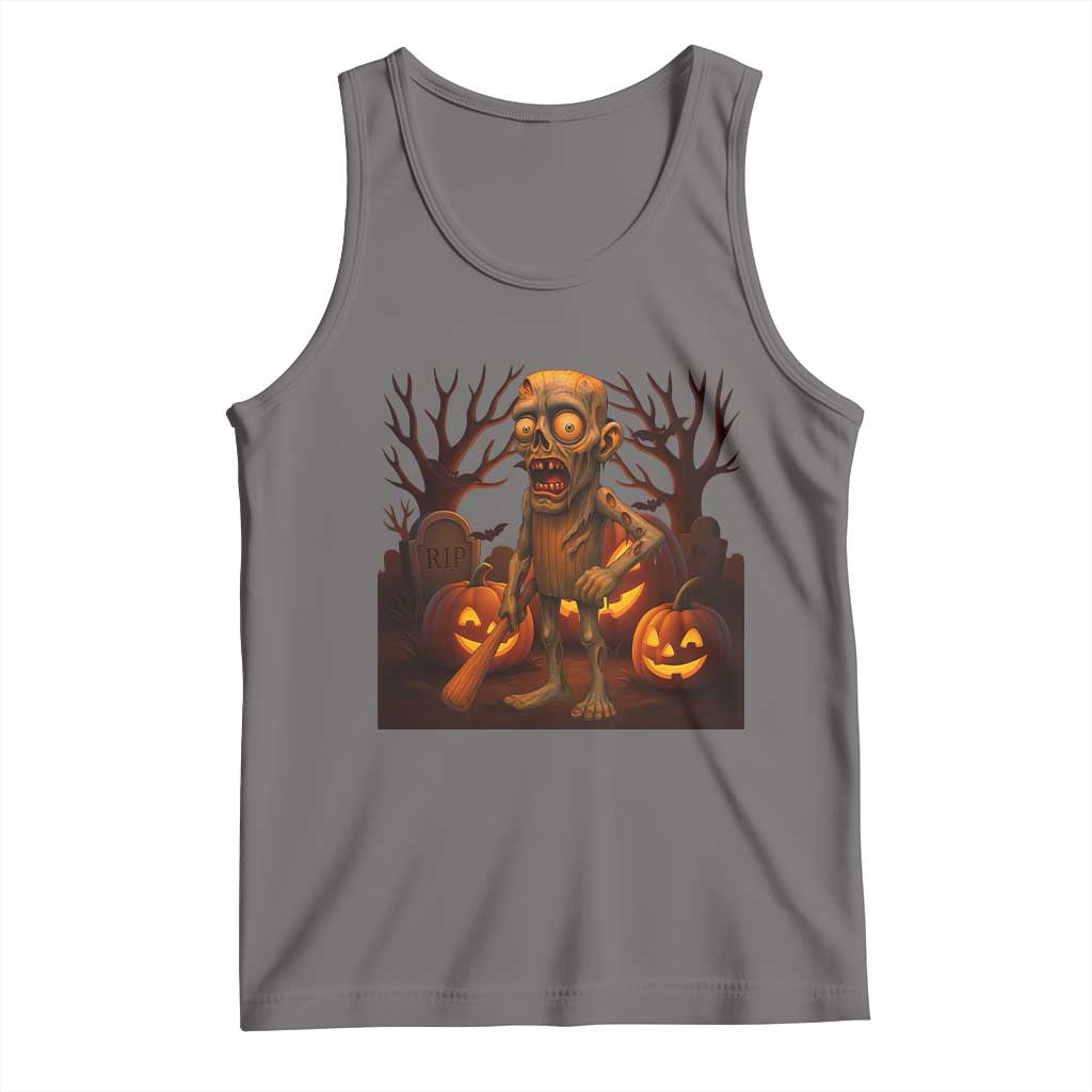 Funny Halloween Zombie Tung Tung Sahur Tank Top Italian Brainrot Meme - Wonder Print Shop