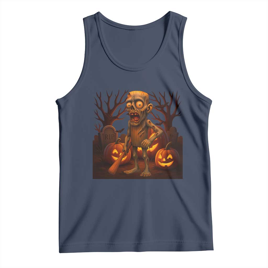 Funny Halloween Zombie Tung Tung Sahur Tank Top Italian Brainrot Meme - Wonder Print Shop