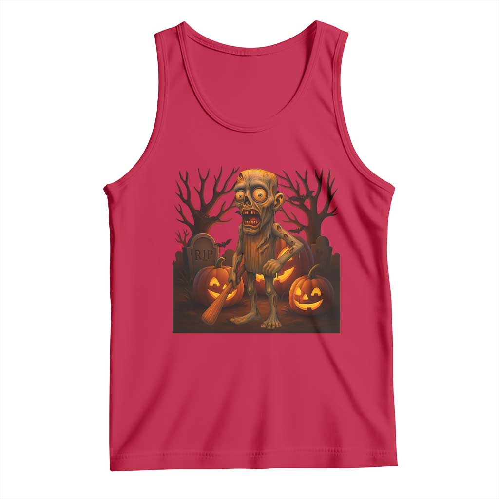 Funny Halloween Zombie Tung Tung Sahur Tank Top Italian Brainrot Meme - Wonder Print Shop