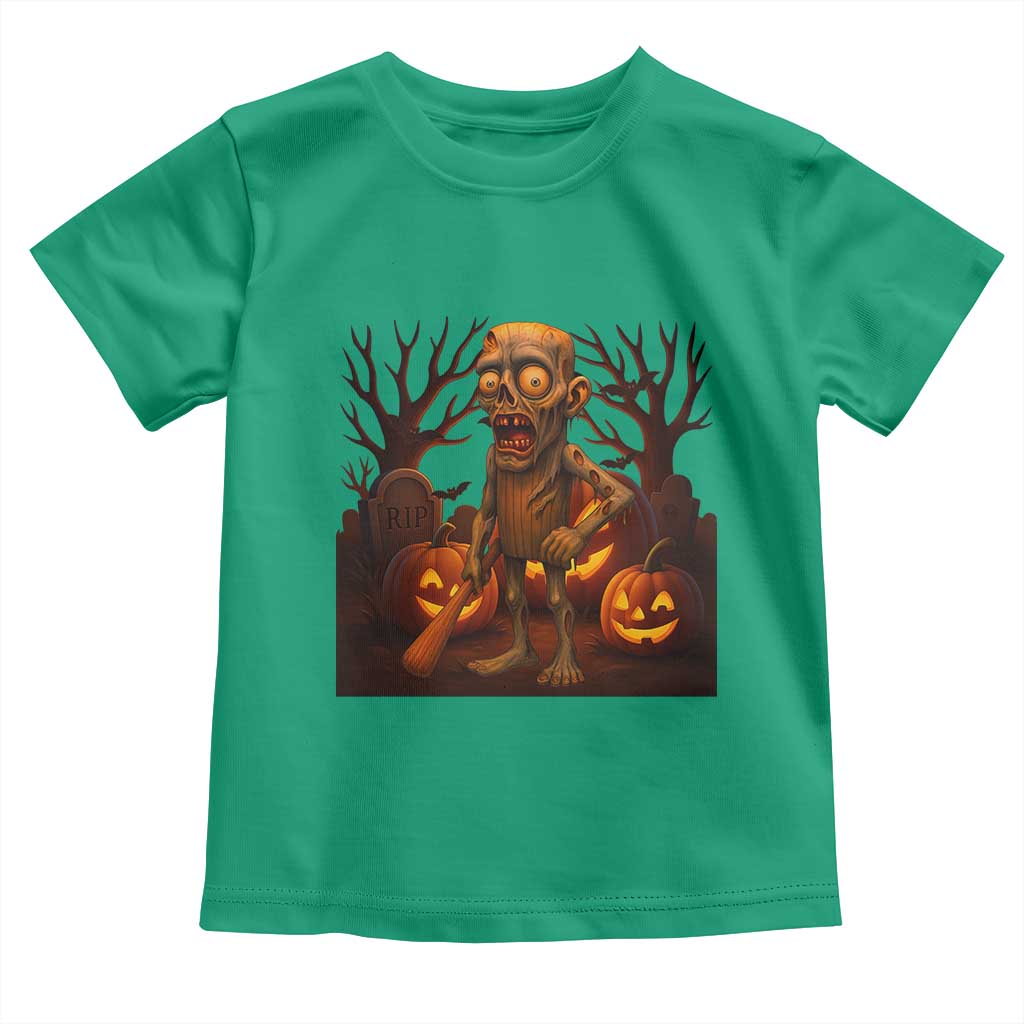 Funny Halloween Zombie Tung Tung Sahur Toddler T Shirt Italian Brainrot Meme - Wonder Print Shop