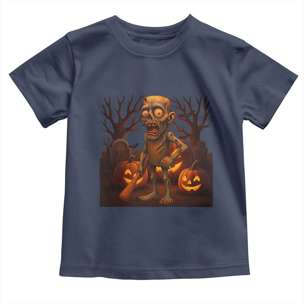 Funny Halloween Zombie Tung Tung Sahur Toddler T Shirt Italian Brainrot Meme - Wonder Print Shop