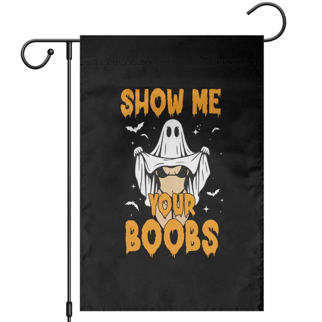 Funny Halloween Show Me Your Boobs Garden Flag Halloween Adult Humor Spooky Ghost - Wonder Print Shop