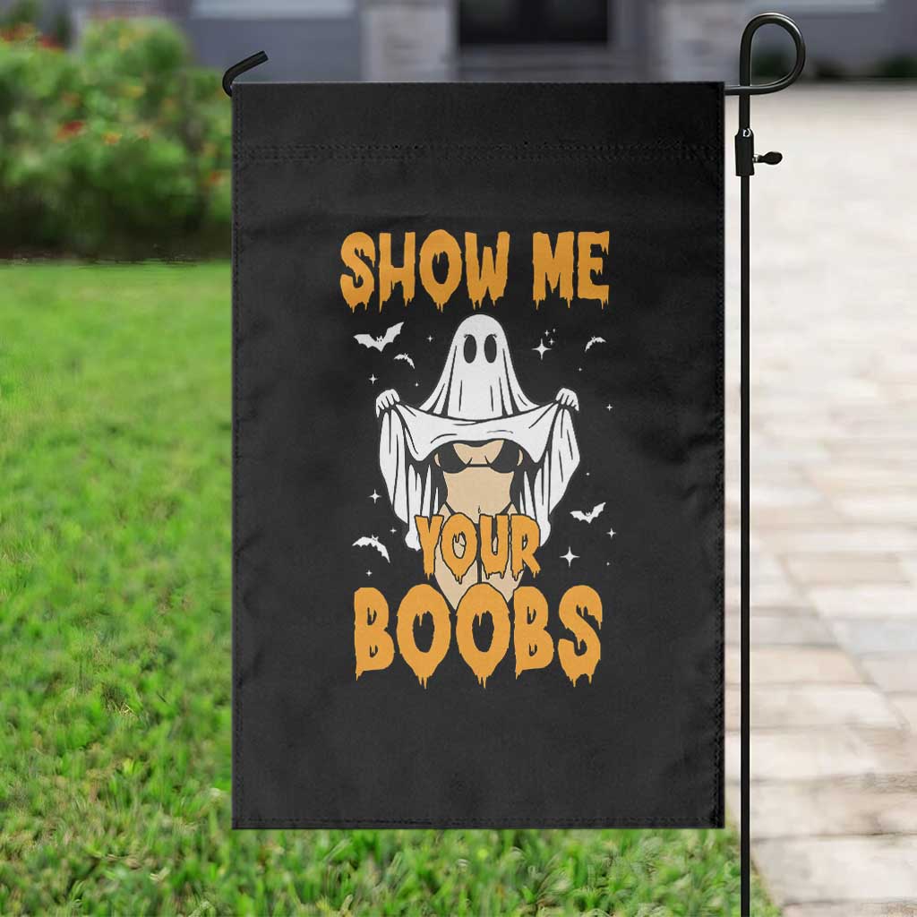 Funny Halloween Show Me Your Boobs Garden Flag Halloween Adult Humor Spooky Ghost - Wonder Print Shop
