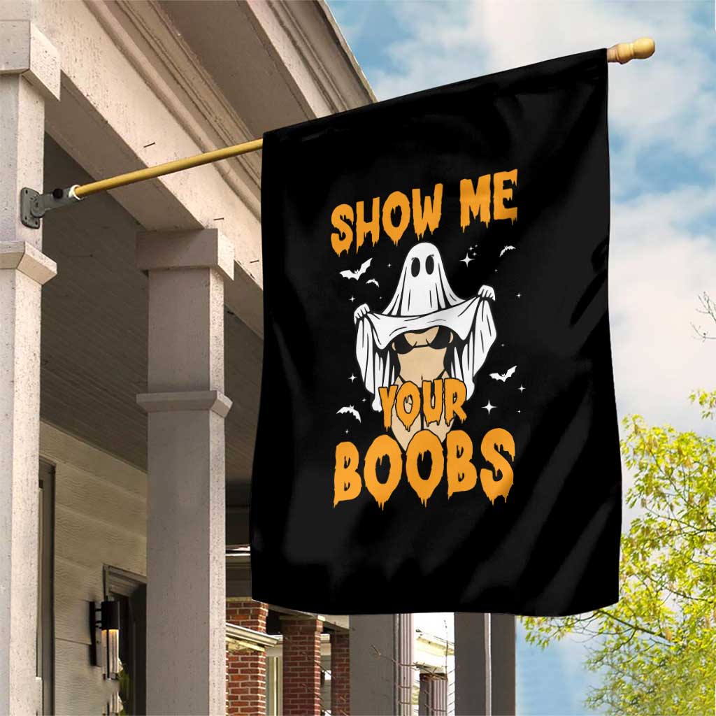 Funny Halloween Show Me Your Boobs Garden Flag Halloween Adult Humor Spooky Ghost - Wonder Print Shop