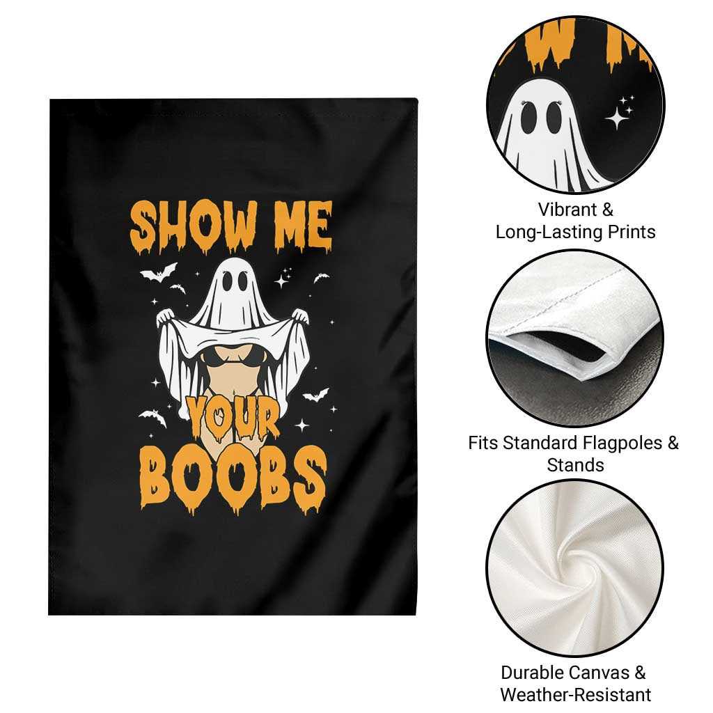 Funny Halloween Show Me Your Boobs Garden Flag Halloween Adult Humor Spooky Ghost - Wonder Print Shop