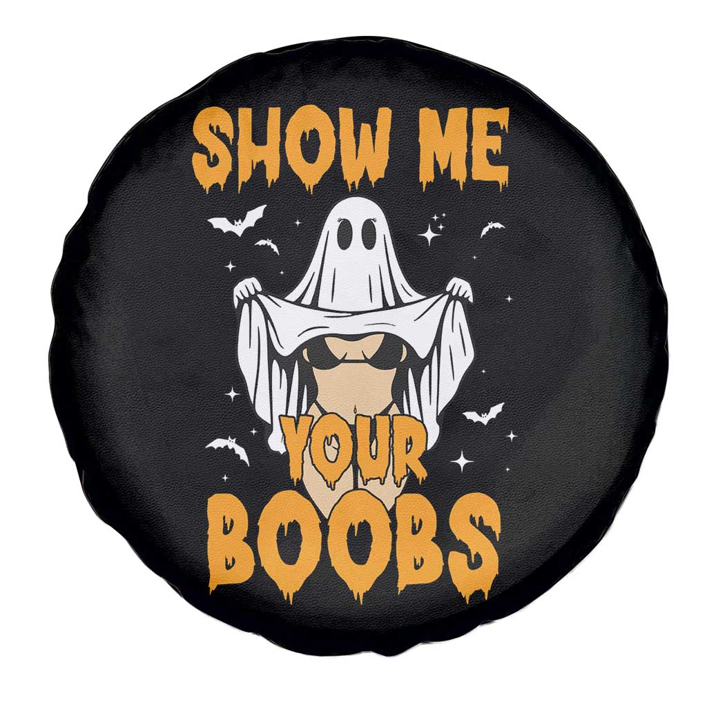 Funny Halloween Show Me Your Boobs Spare Tire Cover Halloween Adult Humor Spooky Ghost - Wonder Print Shop