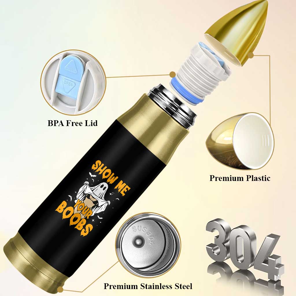 Funny Halloween Show Me Your Boobs Bullet Tumbler Halloween Adult Humor Spooky Ghost - Wonder Print Shop