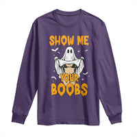 Funny Halloween Show Me Your Boobs Long Sleeve Shirt Halloween Adult Humor Spooky Ghost - Wonder Print Shop
