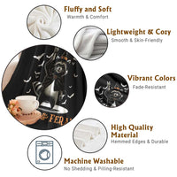 Funny Spooky And Feral Raccon Halloween Throw Blanket Racoon Lover - Wonder Print Shop