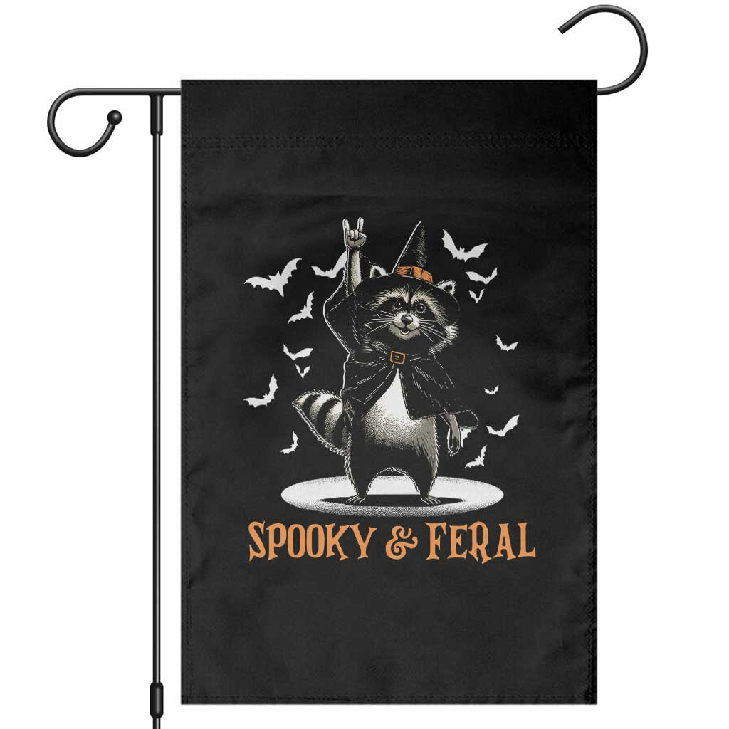Funny Spooky And Feral Raccon Halloween Garden Flag Racoon Lover - Wonder Print Shop