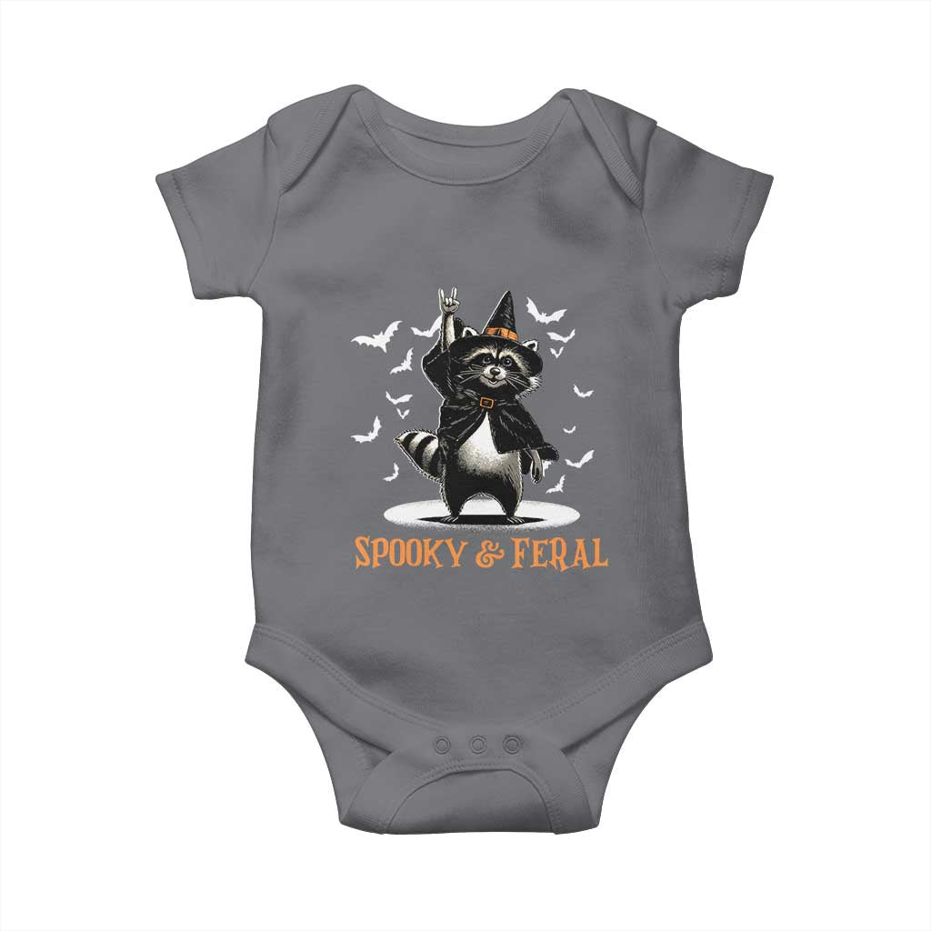 Funny Spooky And Feral Raccon Halloween Baby Onesie Racoon Lover - Wonder Print Shop