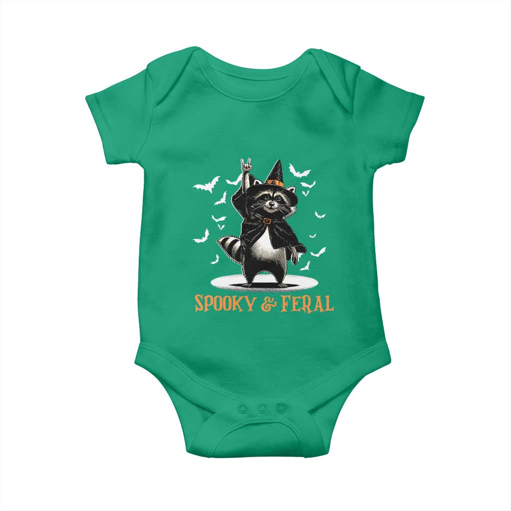 Funny Spooky And Feral Raccon Halloween Baby Onesie Racoon Lover - Wonder Print Shop