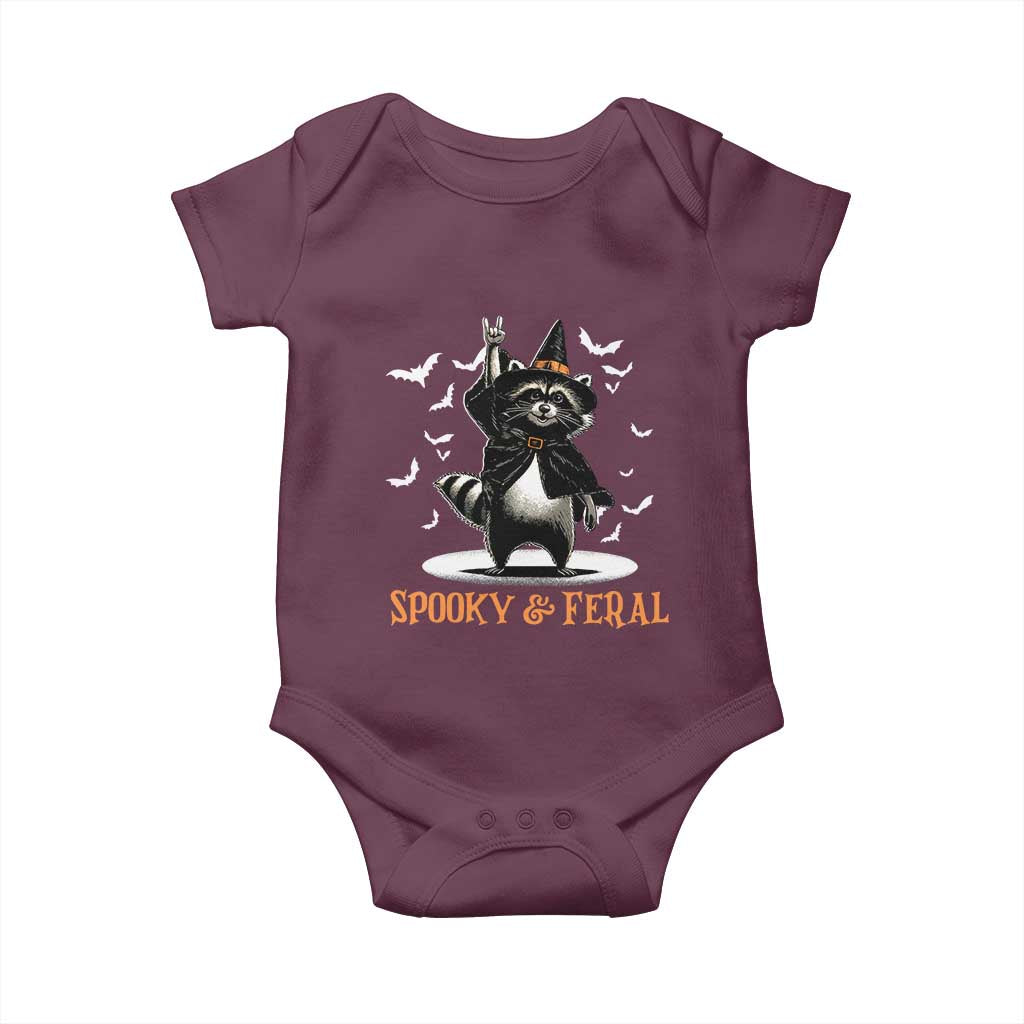 Funny Spooky And Feral Raccon Halloween Baby Onesie Racoon Lover - Wonder Print Shop