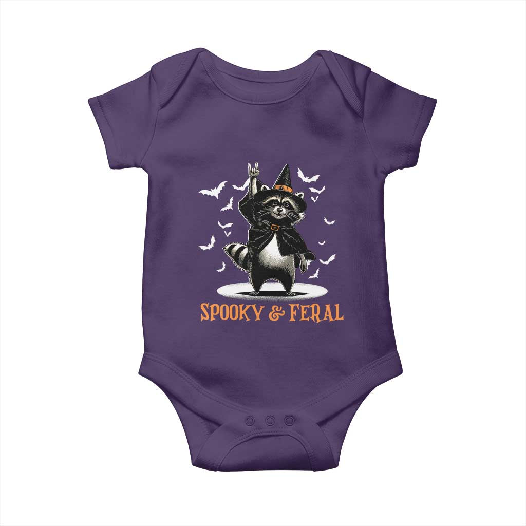 Funny Spooky And Feral Raccon Halloween Baby Onesie Racoon Lover - Wonder Print Shop
