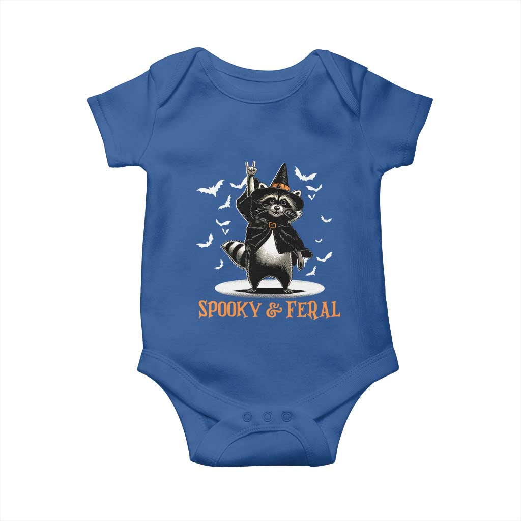 Funny Spooky And Feral Raccon Halloween Baby Onesie Racoon Lover - Wonder Print Shop