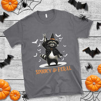 Funny Spooky And Feral Raccon Halloween T Shirt Racoon Lover - Wonder Print Shop