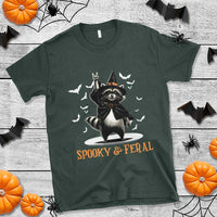 Funny Spooky And Feral Raccon Halloween T Shirt Racoon Lover - Wonder Print Shop