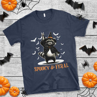 Funny Spooky And Feral Raccon Halloween T Shirt Racoon Lover - Wonder Print Shop
