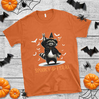Funny Spooky And Feral Raccon Halloween T Shirt Racoon Lover - Wonder Print Shop