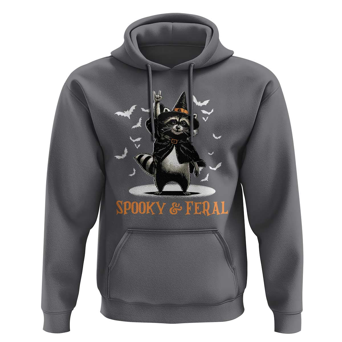Funny Spooky And Feral Raccon Halloween Hoodie Racoon Lover - Wonder Print Shop