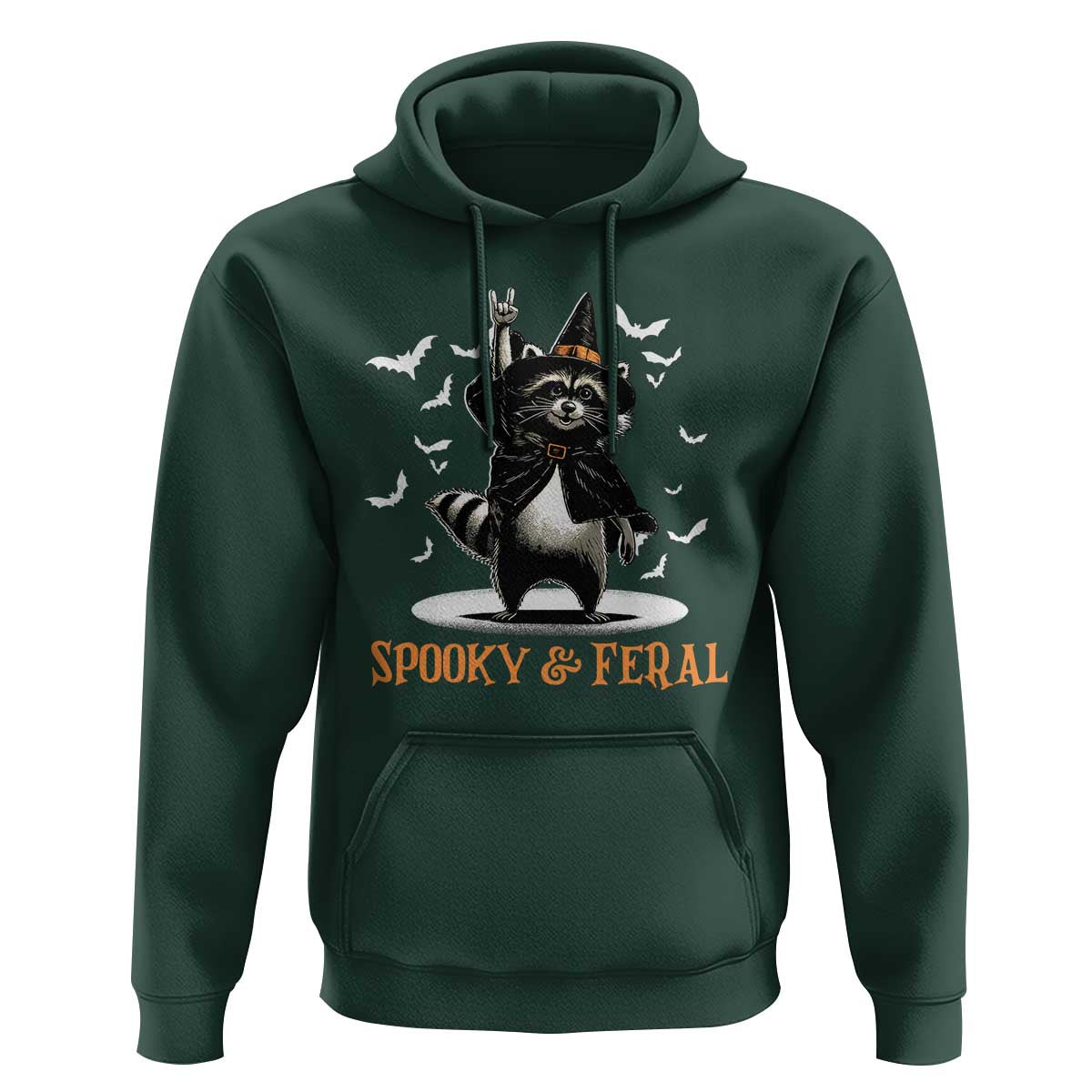 Funny Spooky And Feral Raccon Halloween Hoodie Racoon Lover - Wonder Print Shop
