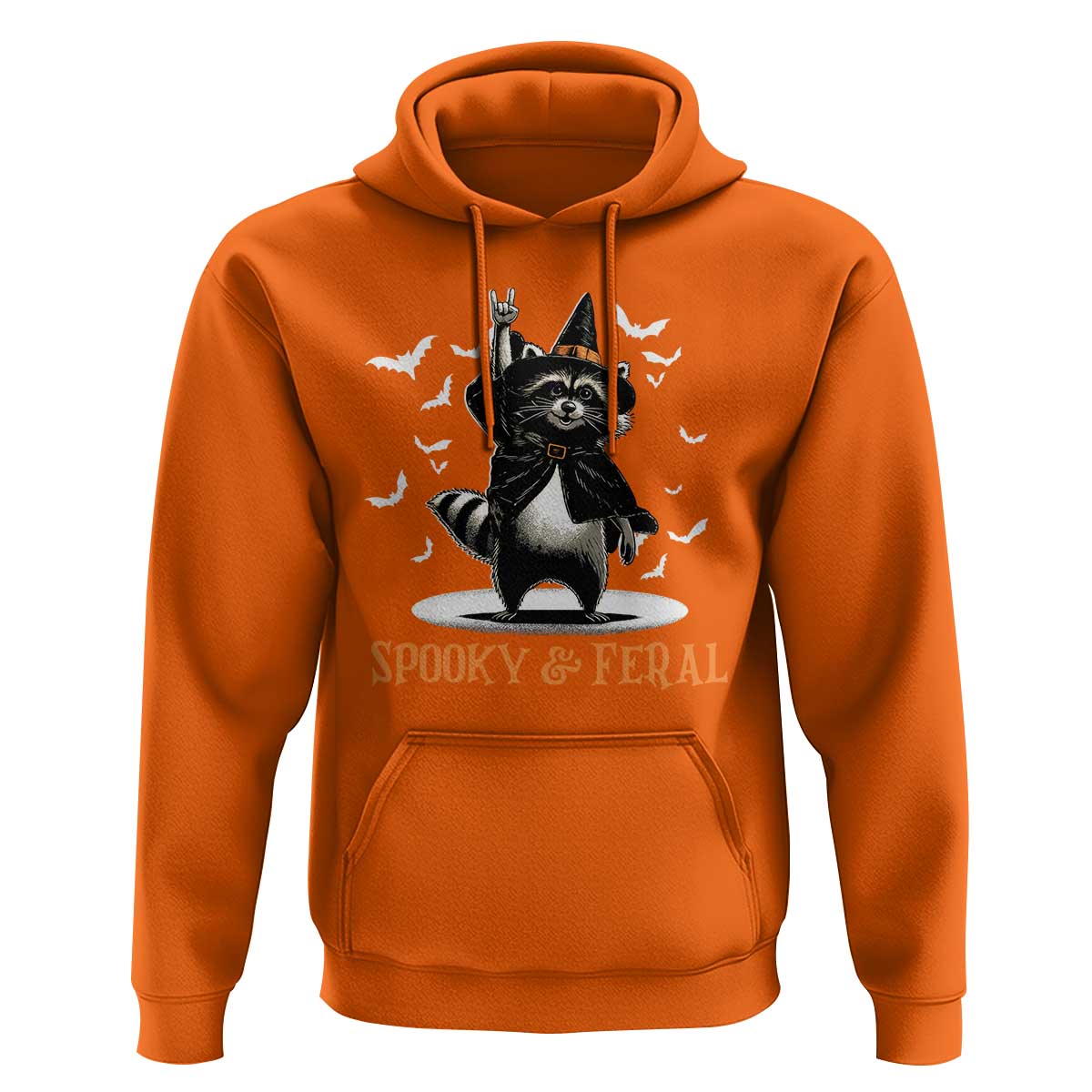 Funny Spooky And Feral Raccon Halloween Hoodie Racoon Lover - Wonder Print Shop