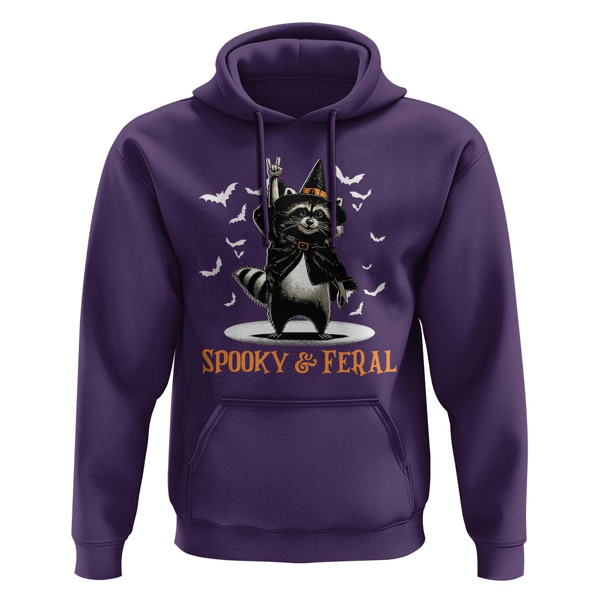 Funny Spooky And Feral Raccon Halloween Hoodie Racoon Lover - Wonder Print Shop