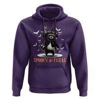 Funny Spooky And Feral Raccon Halloween Hoodie Racoon Lover - Wonder Print Shop