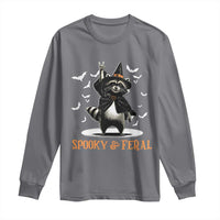 Funny Spooky And Feral Raccon Halloween Long Sleeve Shirt Racoon Lover - Wonder Print Shop