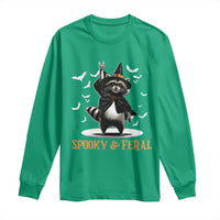 Funny Spooky And Feral Raccon Halloween Long Sleeve Shirt Racoon Lover - Wonder Print Shop