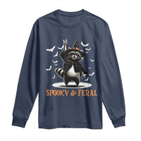 Funny Spooky And Feral Raccon Halloween Long Sleeve Shirt Racoon Lover - Wonder Print Shop