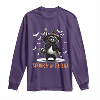 Funny Spooky And Feral Raccon Halloween Long Sleeve Shirt Racoon Lover - Wonder Print Shop