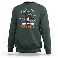 Funny Spooky And Feral Raccon Halloween Sweatshirt Racoon Lover - Wonder Print Shop
