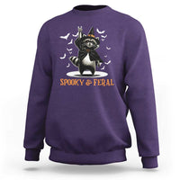 Funny Spooky And Feral Raccon Halloween Sweatshirt Racoon Lover - Wonder Print Shop