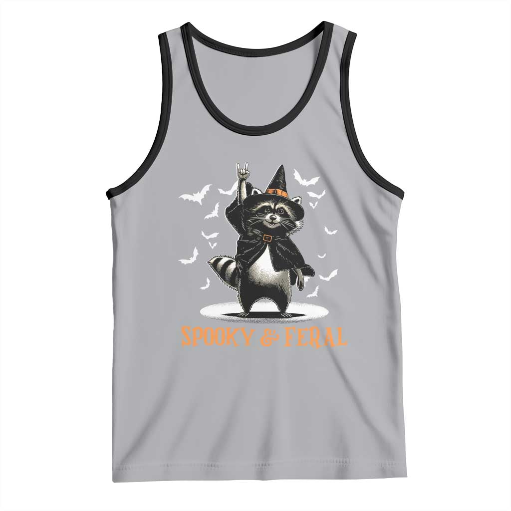 Funny Spooky And Feral Raccon Halloween Tank Top Racoon Lover - Wonder Print Shop