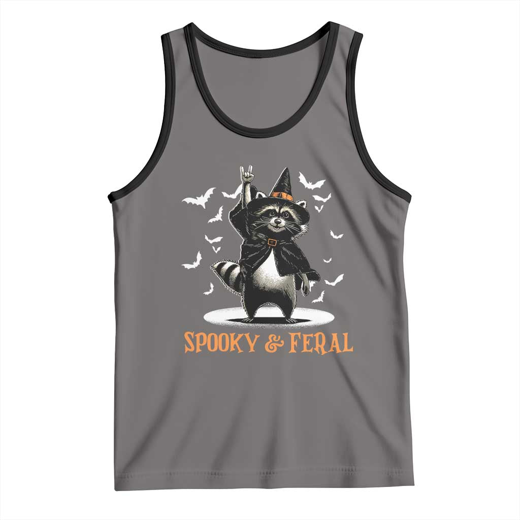 Funny Spooky And Feral Raccon Halloween Tank Top Racoon Lover - Wonder Print Shop